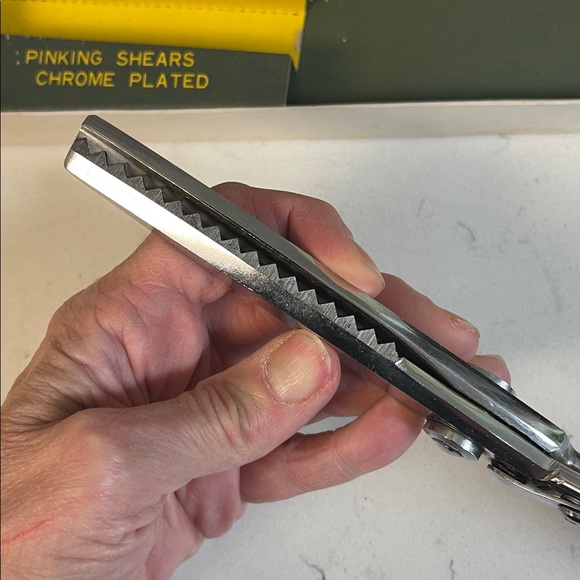 Vintage ELK Chrome Pinking Shears Chrome Plated Model “A” Size 9” - Picture 8 of 16